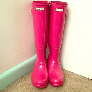 Hot Pink HUNTER boots (tall)